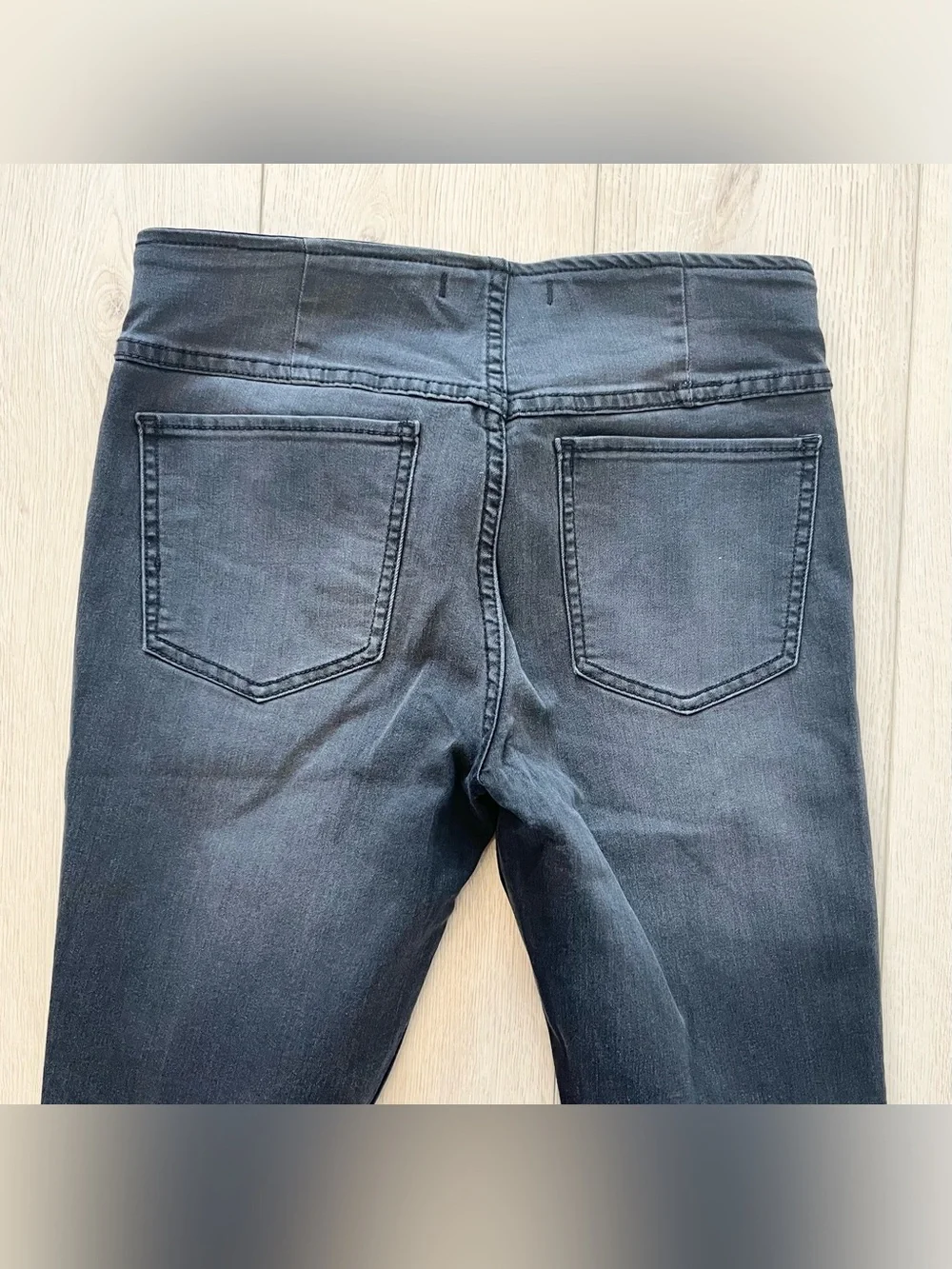 Free People Penny Pull On Flare Boho Jeans High Rise Black Women’s 28